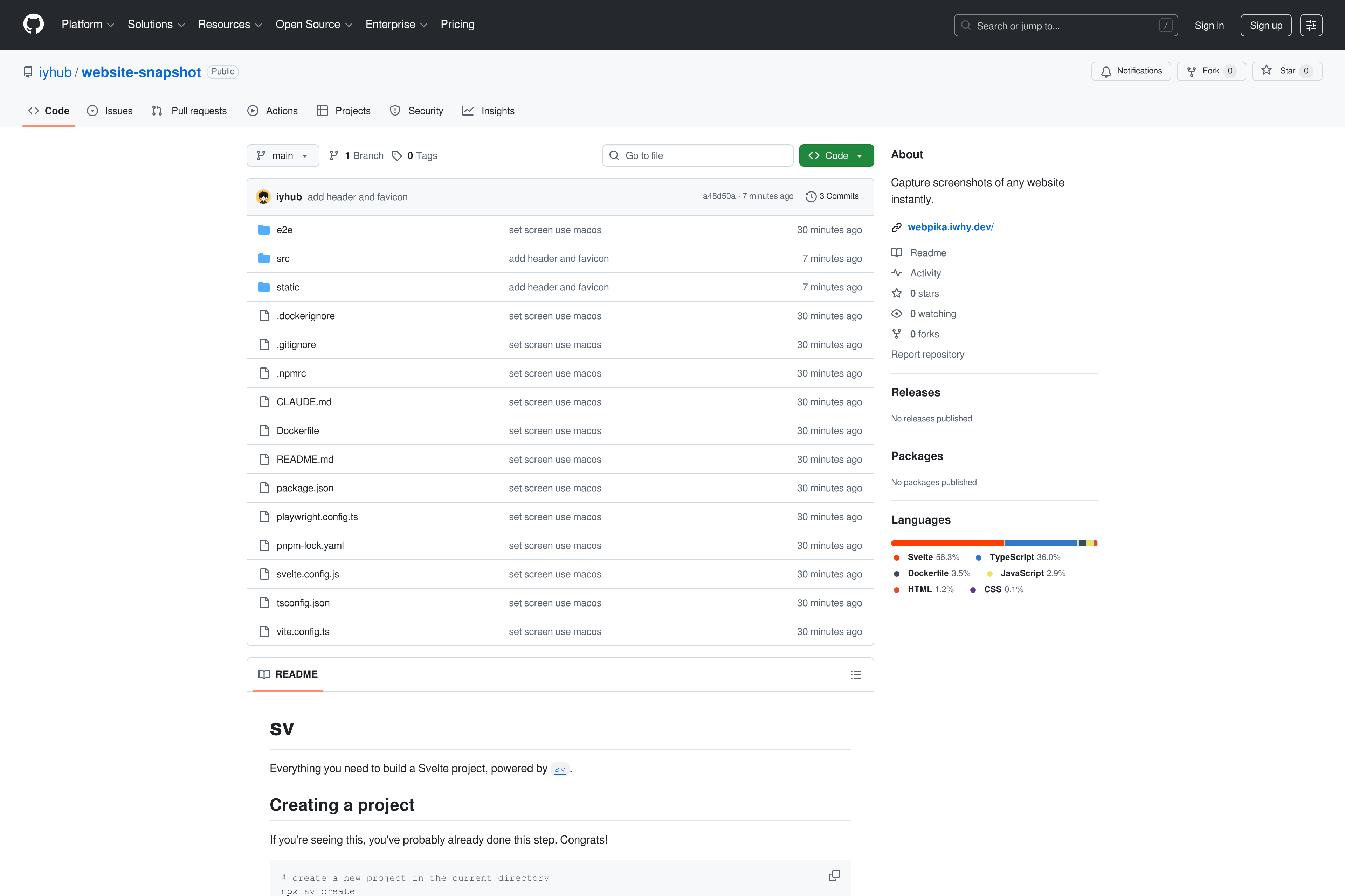Screenshot of https://github.com/iyhub/website-snapshot
